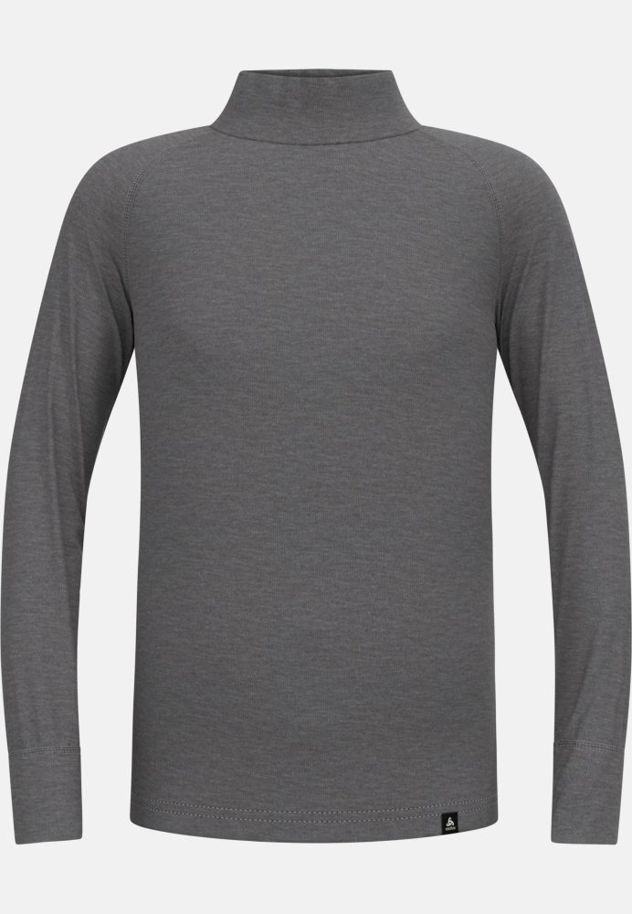 Odlo Active Warm Base Layer Shirt mit Stehkragen für Kinder - Wandern, Ski & Snow - grau, 116