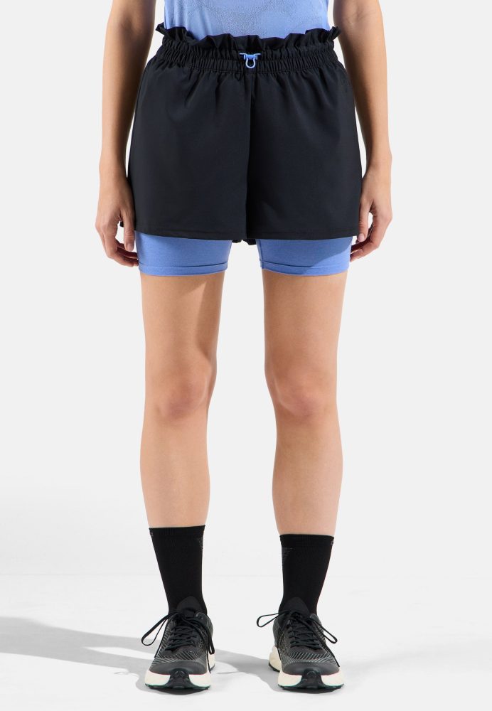 Odlo Essential 365 5 Inch 2-In-1 Laufshorts für Damen - Training, Running - schwarz, L