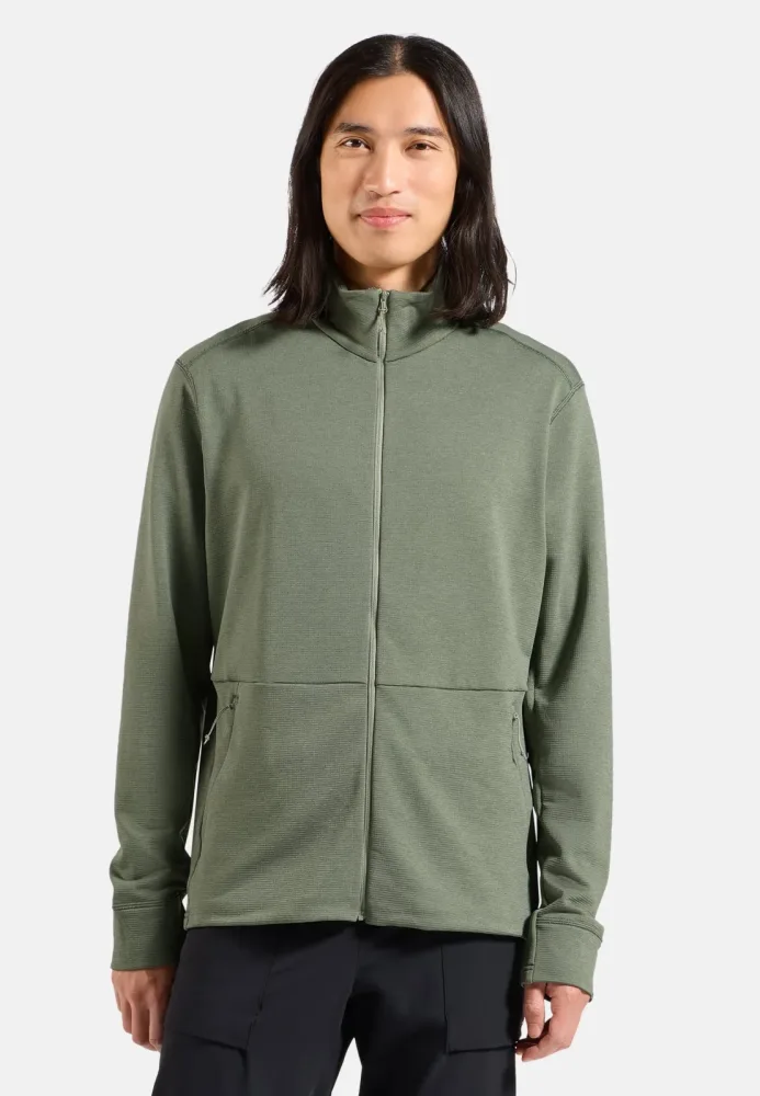 Odlo Grid Fleece Mid Layer Full-Zip für Herren - Wandern - grün, M