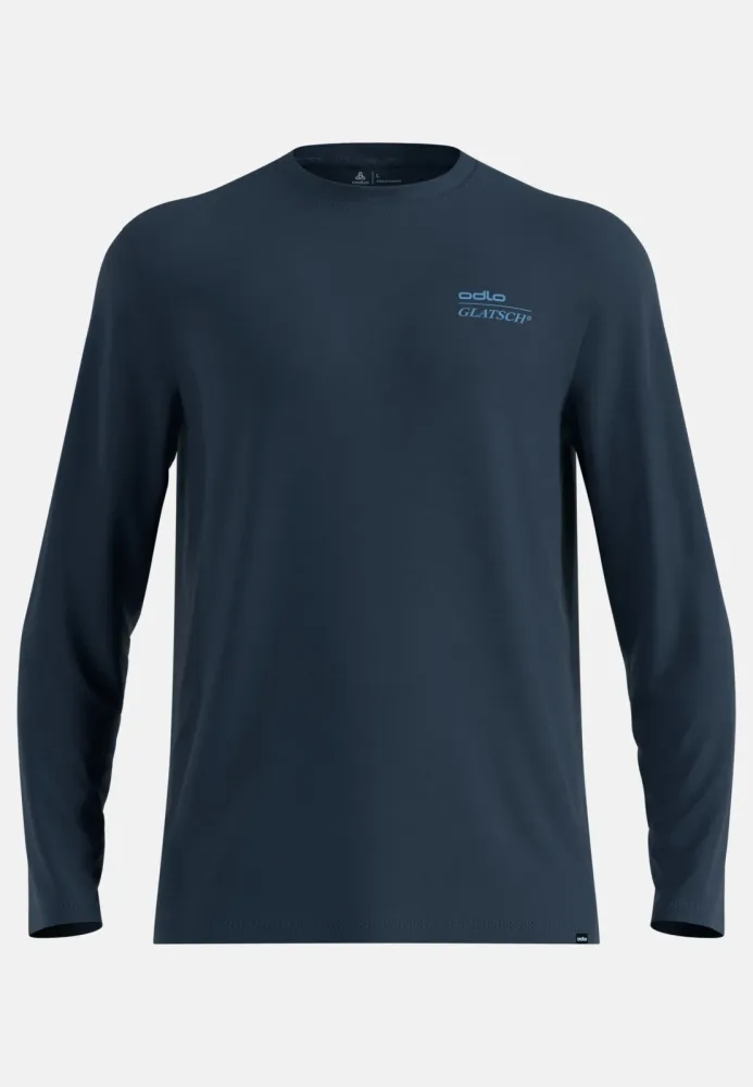 Odlo Merino 200 X Frozen Lake Langarm-Laufshirt für Herren - Wandern, Casual Comfort - marineblau, XXL