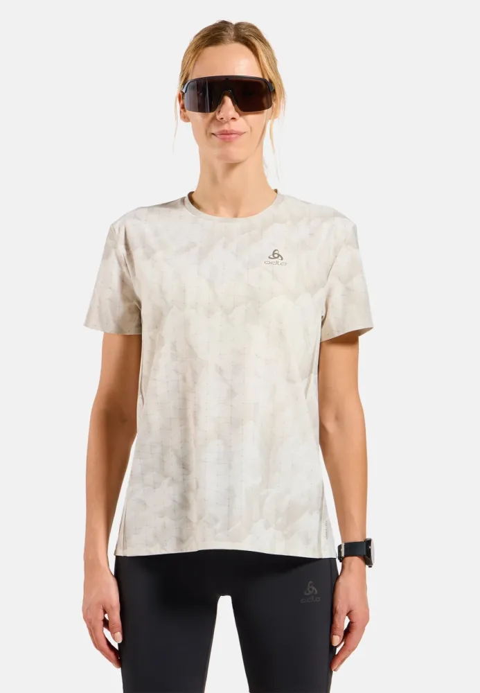 Odlo Damen Zeroweight Chill-Tec Print T-Shirt