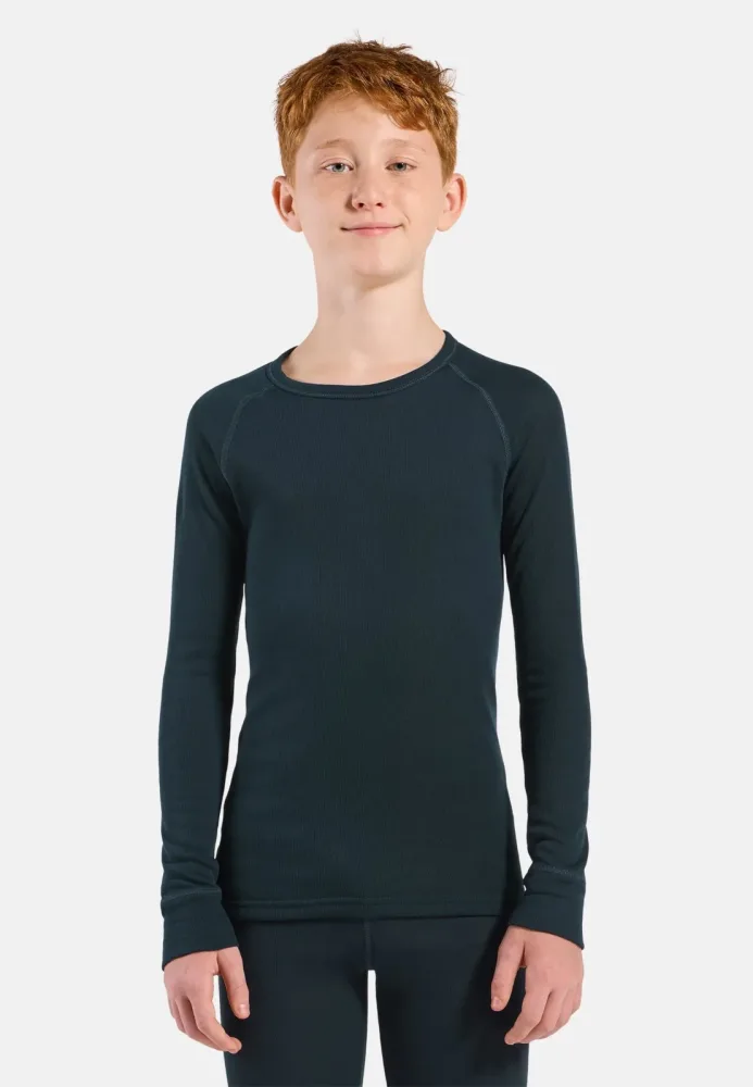 Odlo Active Warm Base Layer Shirt für Kinder - Wandern, Ski & Snow - blau, 92