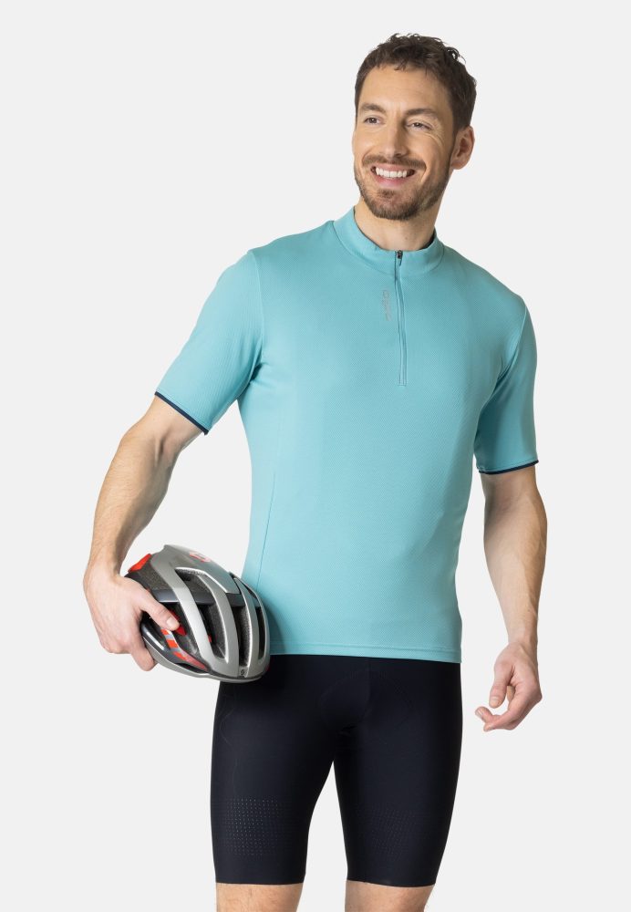 Odlo Essential Rad-Shirt Half-Zip für Herren - Radsport - blau, S