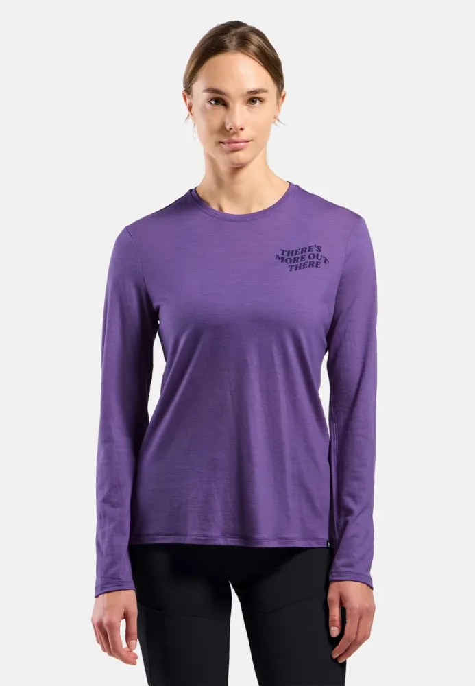 Odlo Merino 160 There's More Langarm-Shirt für Damen - Wandern - lila, L