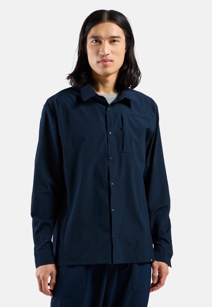 Odlo Essential Langarmhemd für Herren - Wandern - blau, XXL