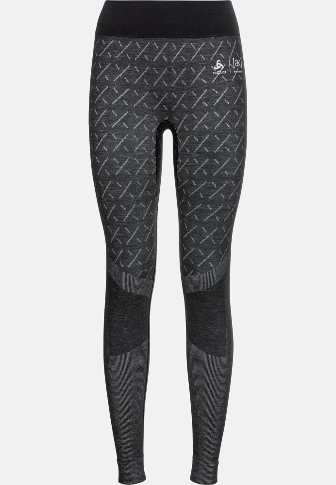 Odlo Slokar Performance Wool Warm Base Layer 3/4 Tights für Damen - Ski & Snow - schwarz, XS