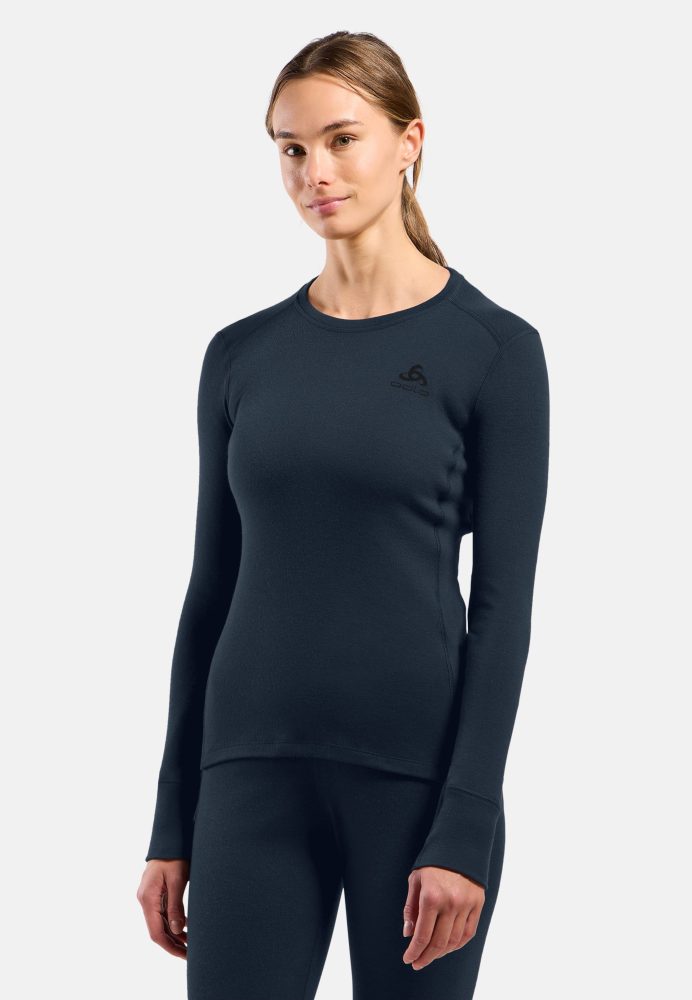 Odlo Merino 260 Base Layer Shirt für Damen - Wandern, Ski & Snow - marineblau, L