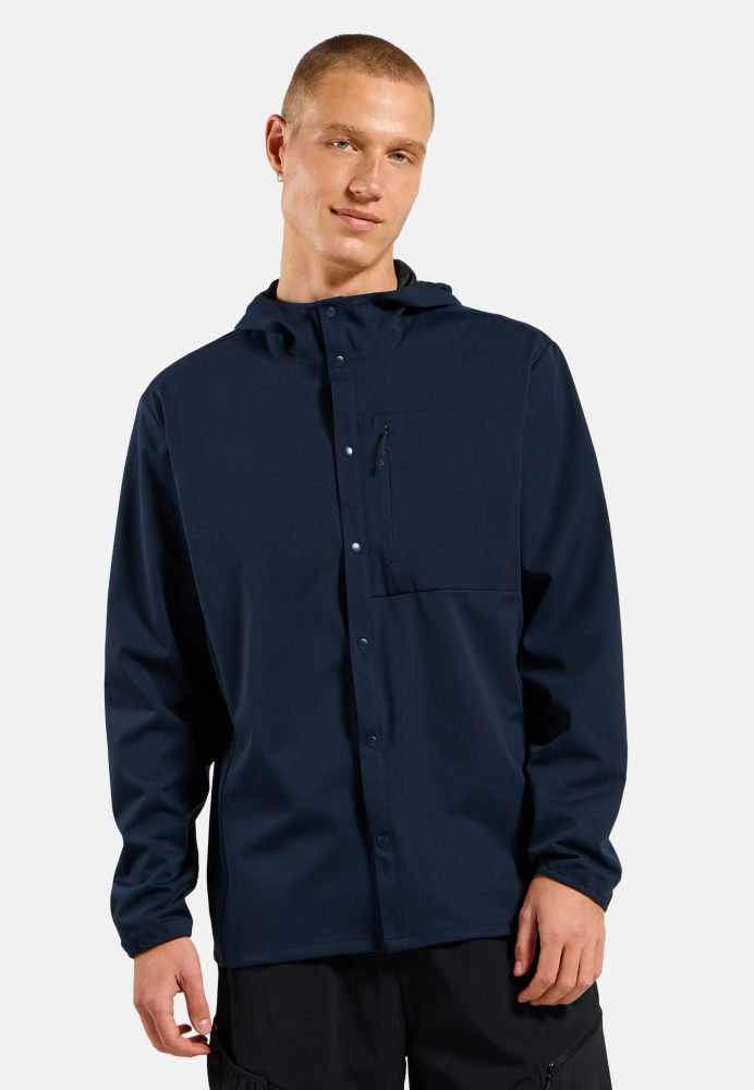 Odlo Transition Softshell Langarmhemd für Herren - Wandern, Casual Comfort - marineblau, S