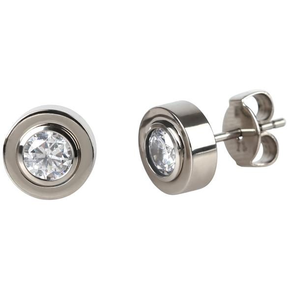 Ohrstecker Titan mit Zirkonia