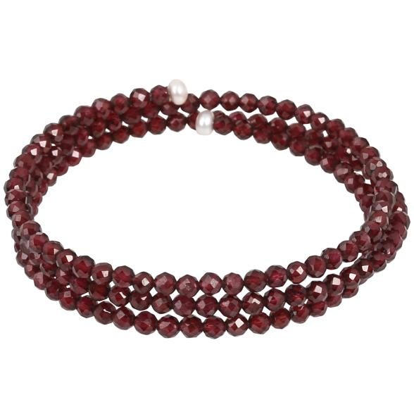 Armreif Granat + Süßwasserzuchtperle