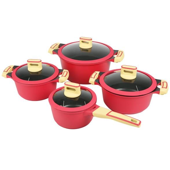 KING Gourmet Kochtopfset 8tlg rot
