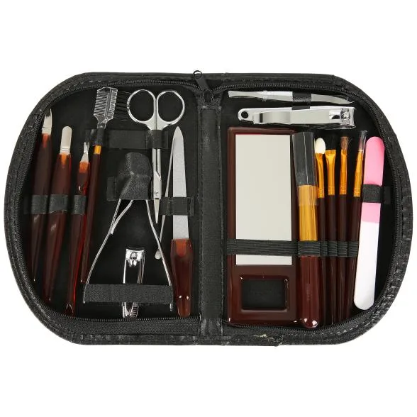 Maniküre und Make Up Set 19-teilig schwarz
