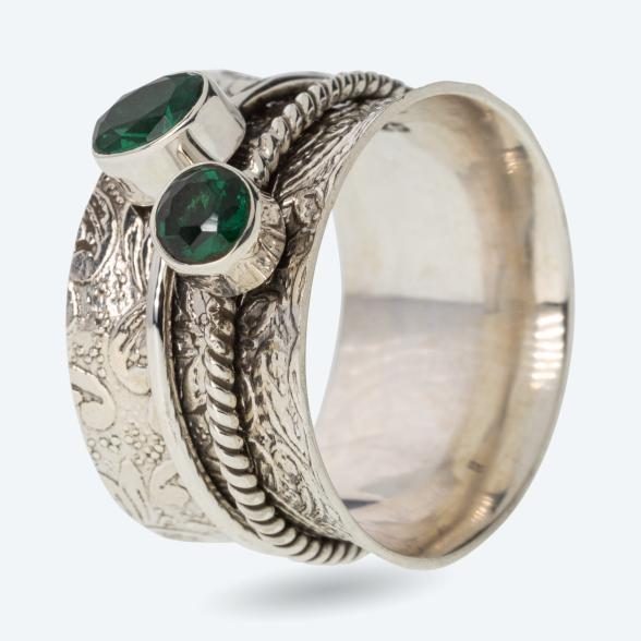 Ring 925 Sterling Silber Chromdiopsid