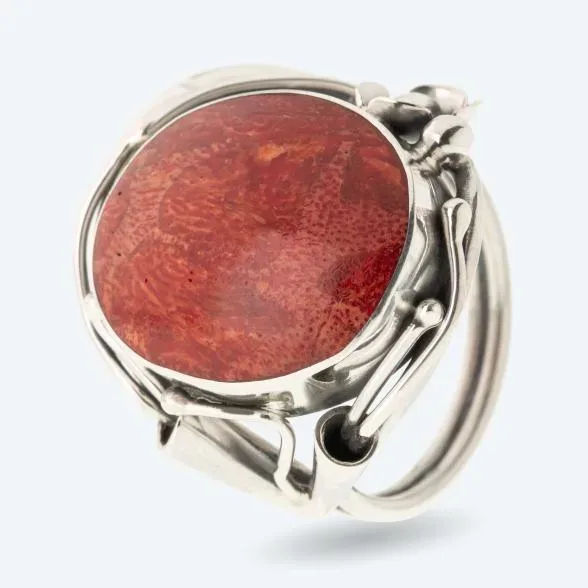 Ring 925 Sterlingsilber Schaumkoralle