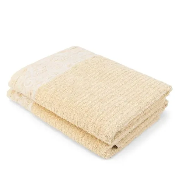 Duschtuch Set 2tlg. creme 70x140cm