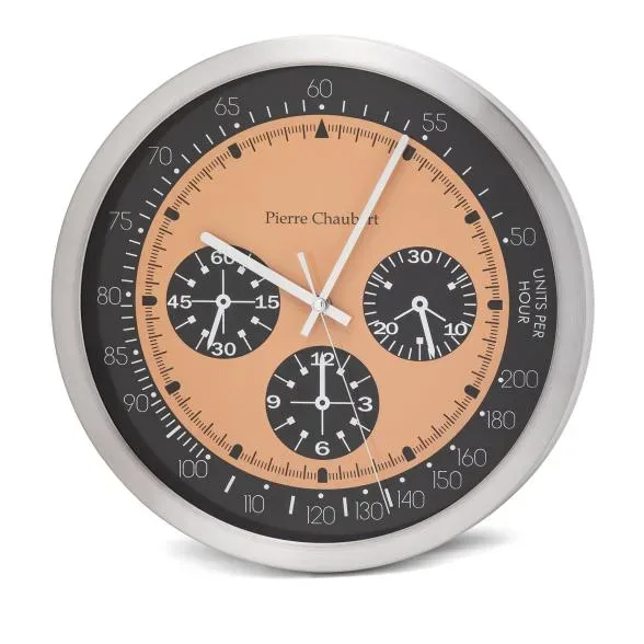 Pierre Chaubert Funk-Wanduhr, schwarz-bronzefarben