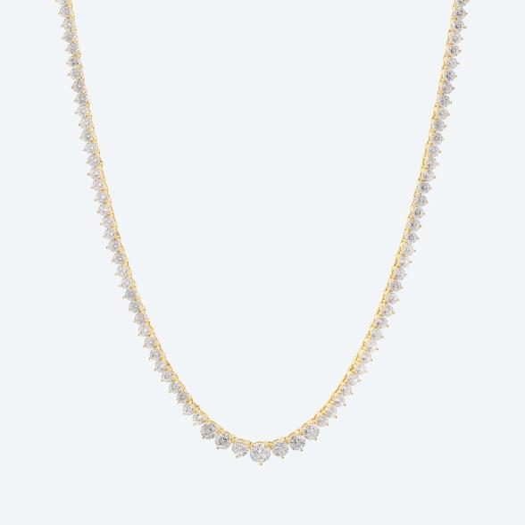 Tennis-Collier 925 St. Silber vergoldet Zirkonia