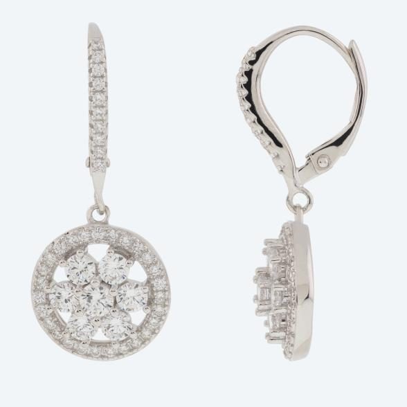 Ohrhänger 925 St. Silber rhodiniert Zirkonia
