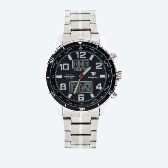 Time Piece Funk-Solar Herrenuhr World Timer