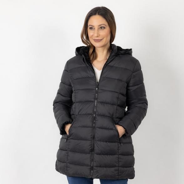 MILANO Design Wendejacke abnehmbare Kapuze schwarz