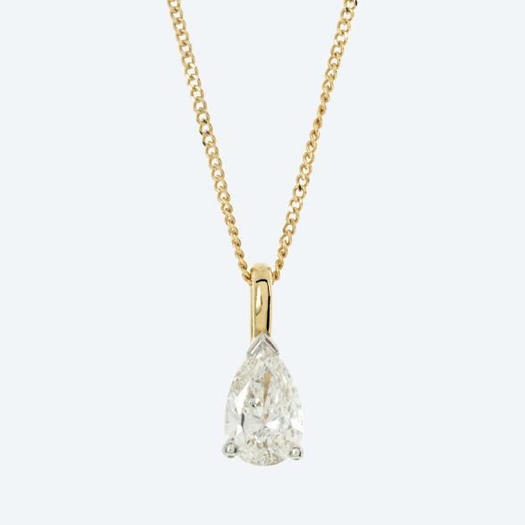 LG Anhänger+Kette 585 Gelbgold Diamant