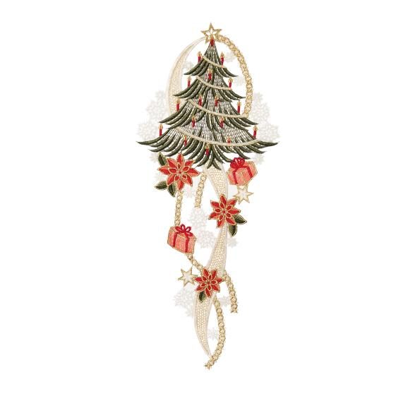 Plauener Spitze Fensterbild Christbaum