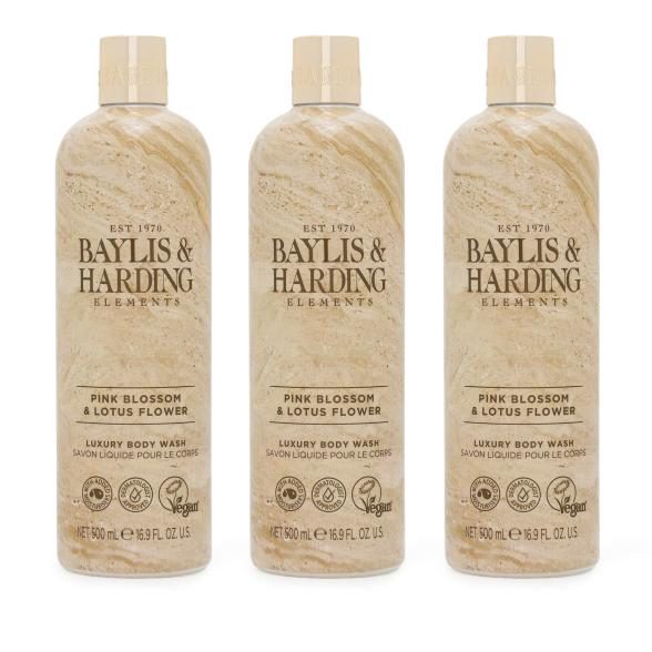 B&H Elements Pink & Lotus BodyWash 3x500ml