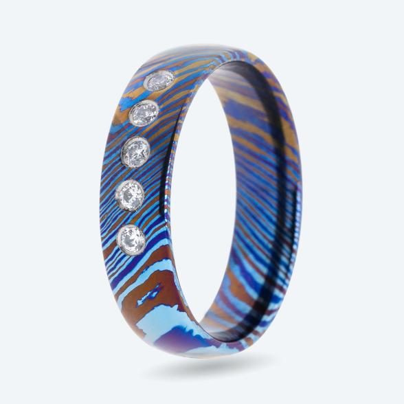 Ring Edelstahl multicolor mit Zirkonia