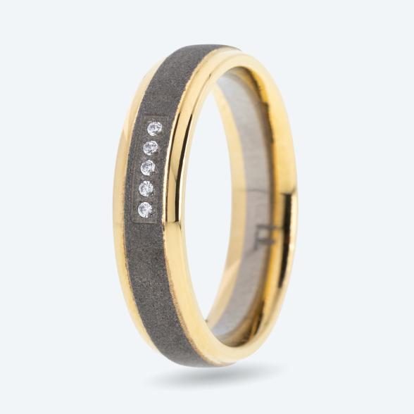 Ring Titan bicolor mit Zirkonia