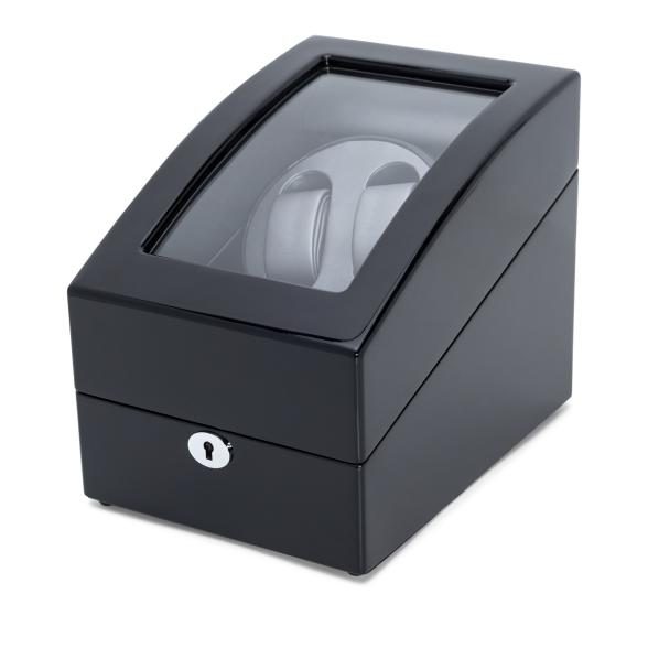 2er Uhrenbeweger + Fach für 3 Uhren, Piano Black