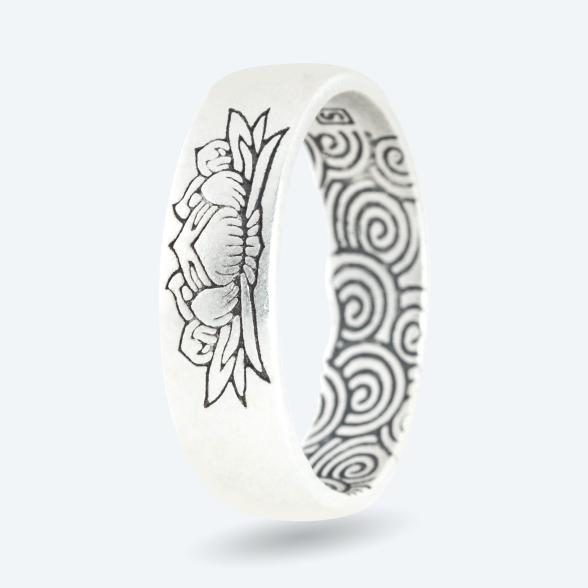 Ring 990 Silber rhod. Lotusblüte