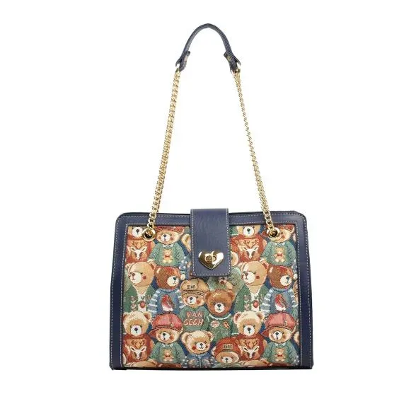Henney Bear Handtasche blau/multicolor