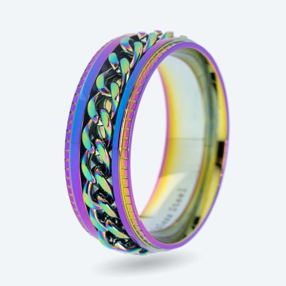 Ring Edelstahl multicolor