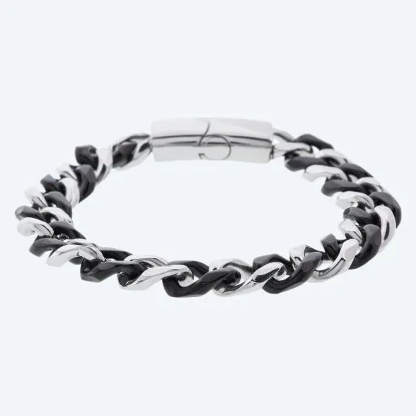 Panzerarmband Edelstahl black