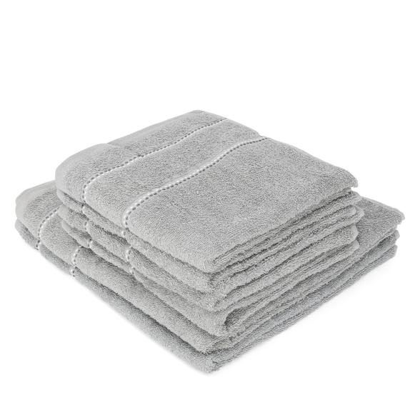 Frottierset Streifen 6tlg. silber