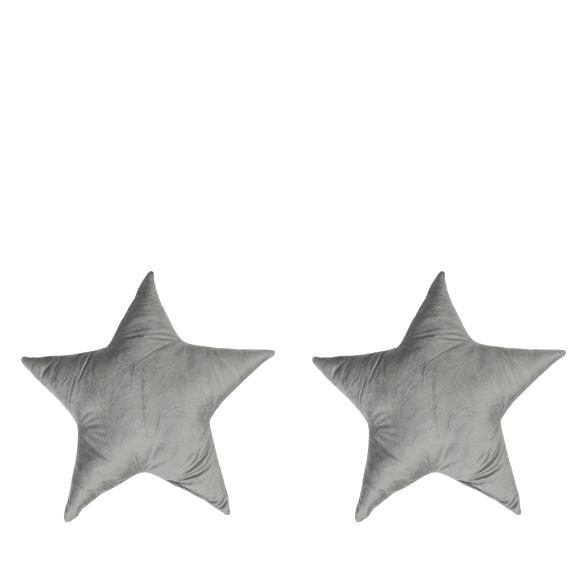 Kissenset Stern 2tlg. 45cm grau