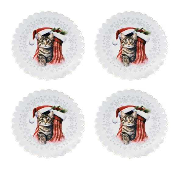 Tischdeckchen Katze 4er Set 39cm