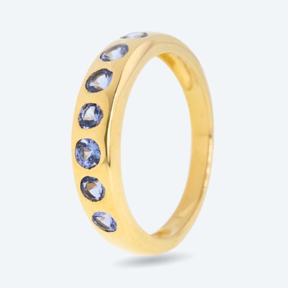 Ring 925 Sterling Silber vergoldet AAA Tansanit