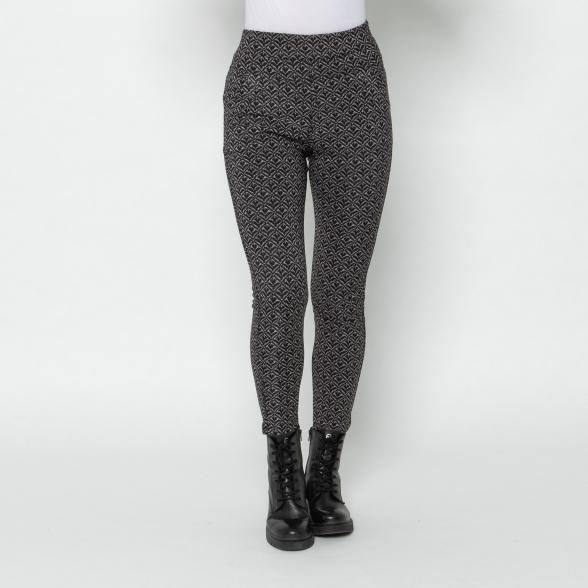 FASHION NEWS Thermo-Fleece-Leggings schwarz/beige