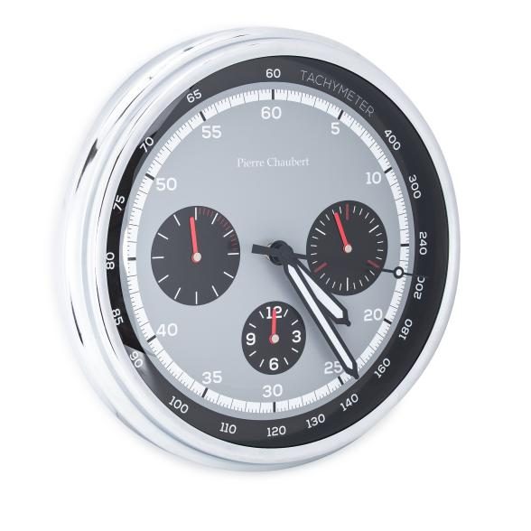 Pierre Chaubert Funk-Wanduhr grau-schwarz