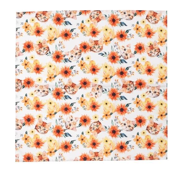 Mitteldecke Katze 85x85cm orange