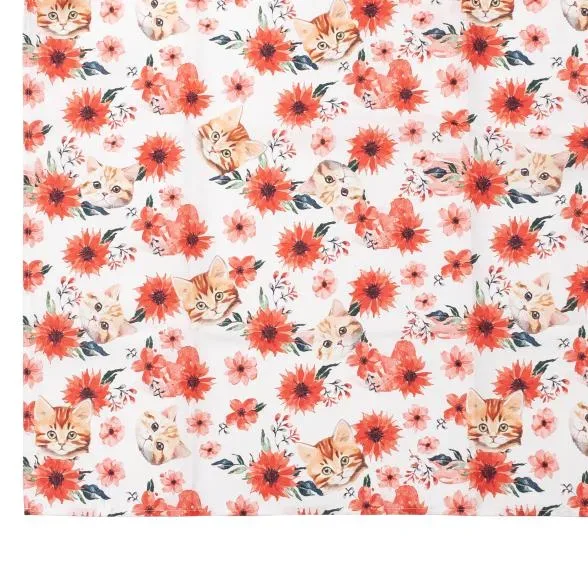 Tischdecke Katze 130x170cm rot