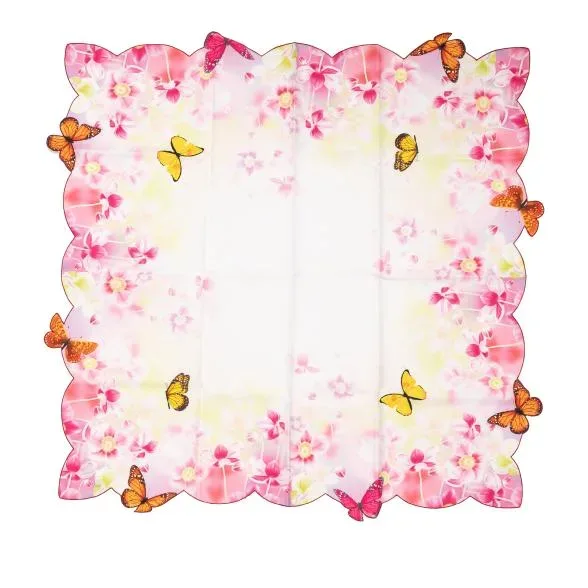 Mitteldecke Schmetterling pink gelb