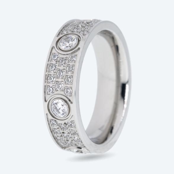 Edelstahl Ring Zirkonia