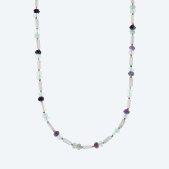 Collier Fluorit, Perlmutt Magnetverschluß