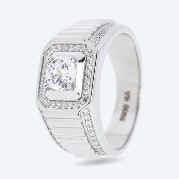 Ring 925 rhodiniert Zirkonia