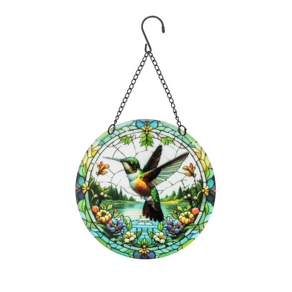 Fensterbild Kolibri bunt