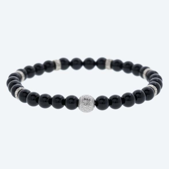Armband 925 Silber Achat schwarz