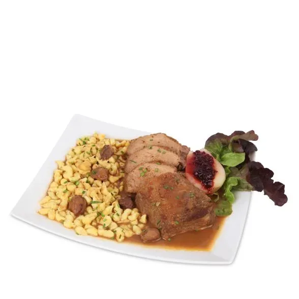 Wildschweinrücken Maronensoße