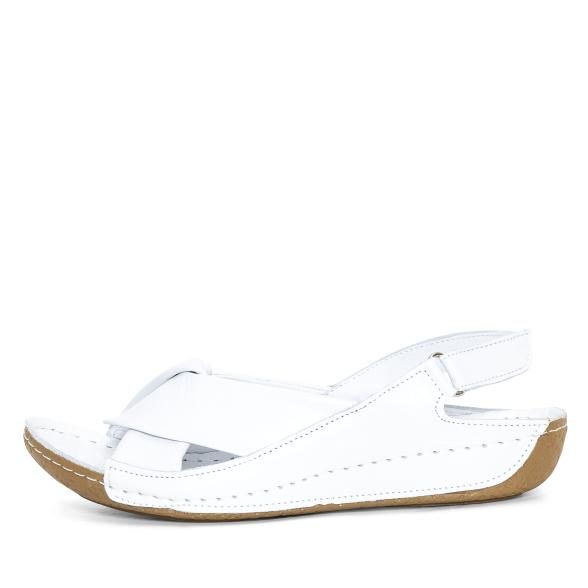 Andrea Conti Damen Ledersandalen weiß